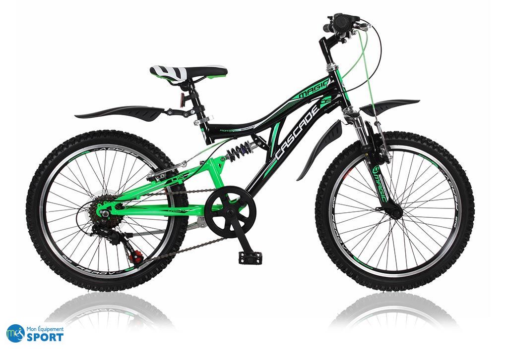 Vtt A Cadre Double Suspension Garcon 20 Pouces Cascade 6 Vitesses Descheemaeker