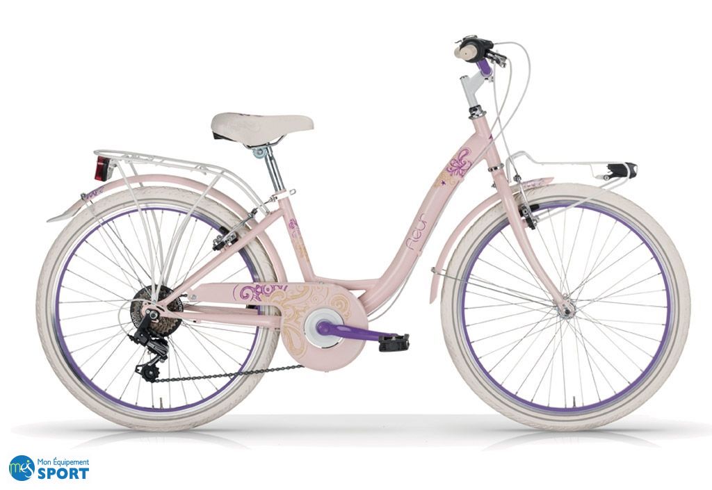 Velo De Ville Fille 24 Pouces Fleur 6 Vitesses Mbm