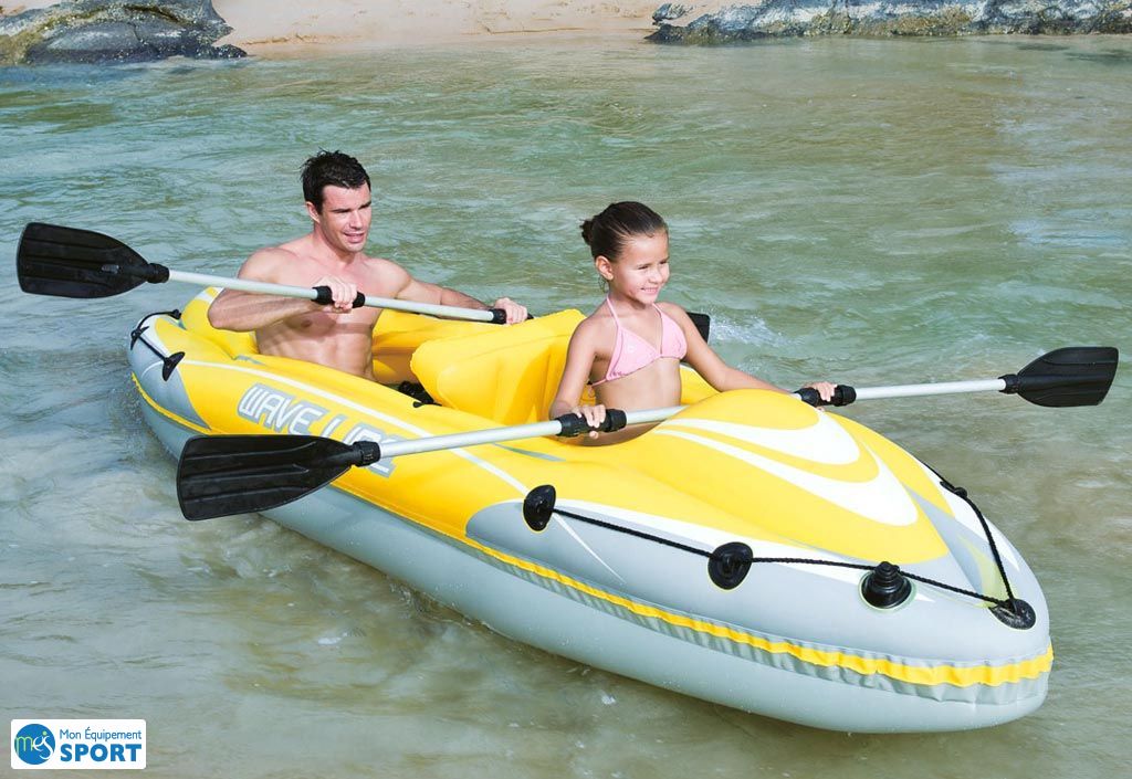 Kayak 2 Places Gonflable Wave Line 357x77x41cm + 2 Pagaies Bestway