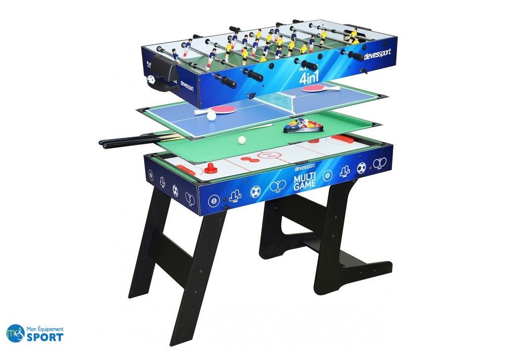 Table Multijeux Babyfoot Airhockey Ping Pong Et Billard Devessport