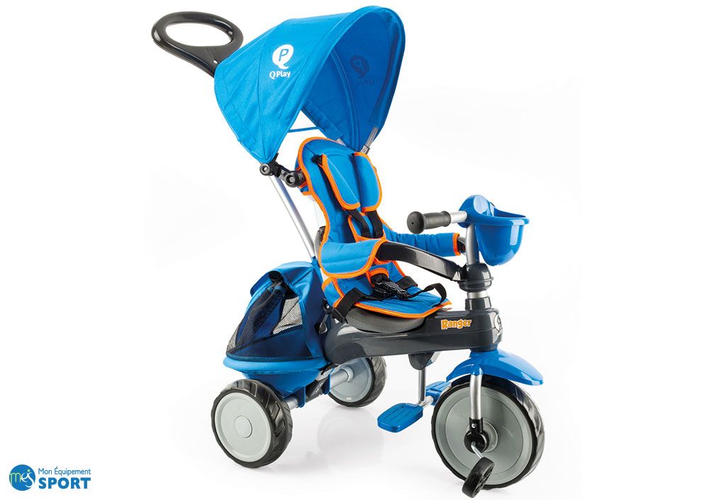 Tricycle bébé évolutif Ranger avec capote (pls coloris) QPlay