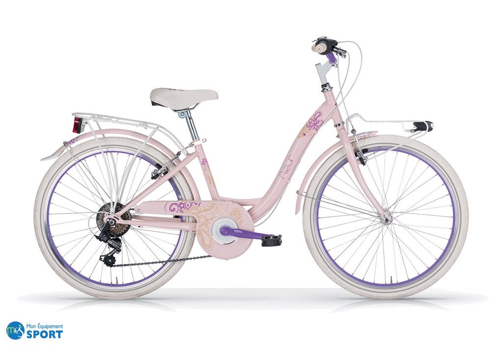 Velo De Ville Fille 24 Pouces Fleur 6 Vitesses Mbm