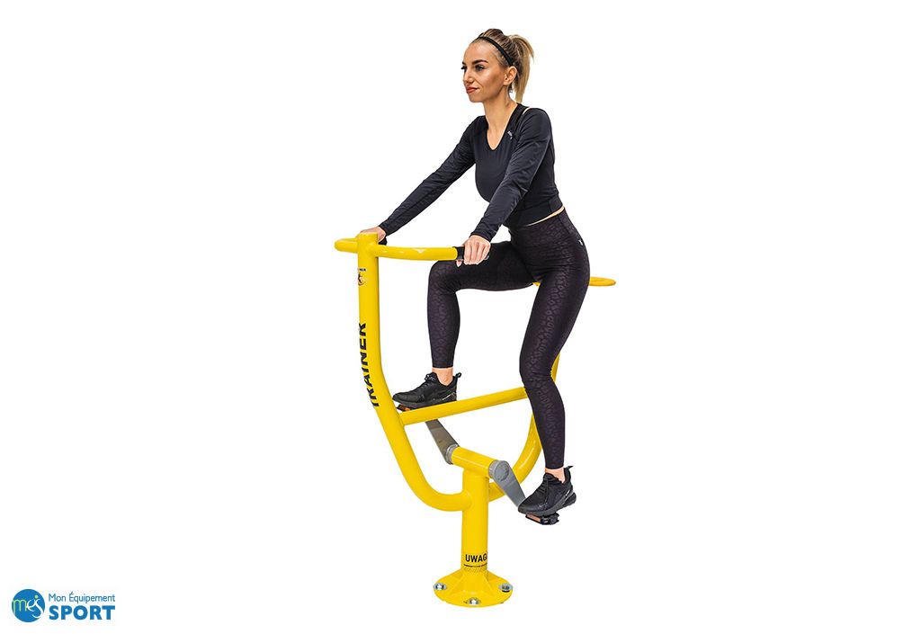 Vélo de fitness de plein air en acier galvanisé pour collectivités