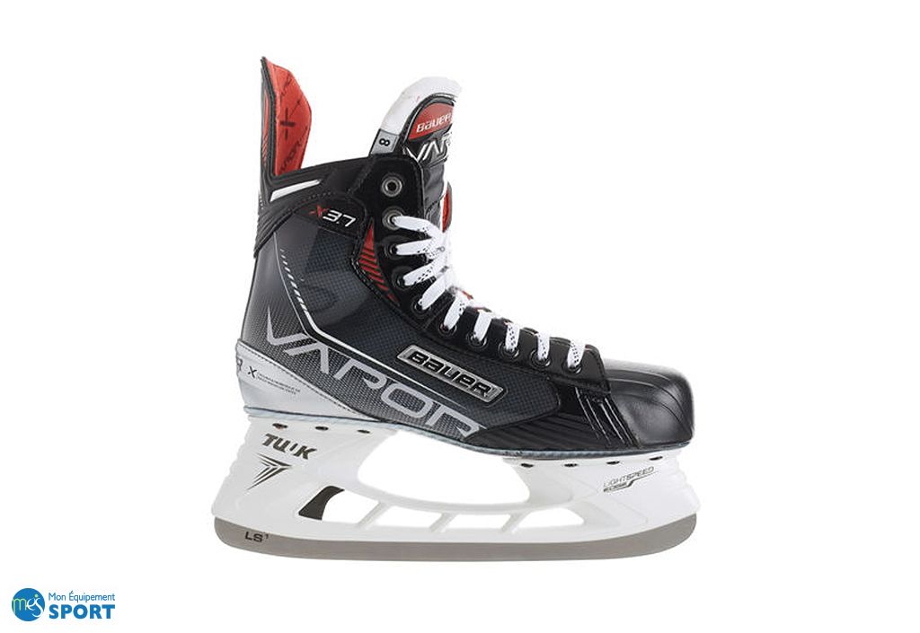Patins à Glace Hockey SPORTTEAM Z40-A114 Homme - Taille FR 42, Noir - Lame Acier Inoxydable, Coque Nylon/PVC