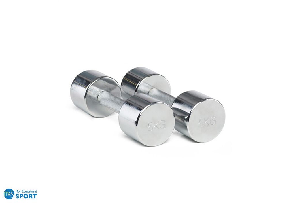Set D'haltères Avec Barre Et Disques Plastifiés – Poids Total 30 Kg – Acier Chromé, Charge Max 120 Kg, Pour Home Gym - 5