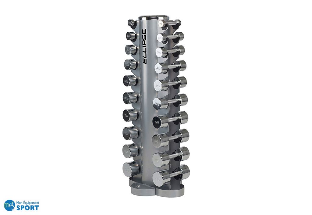 Set D'Haltères Acier Chromé ScSPORTS® - Barre Longue Et Poids - Musculation