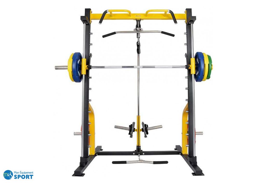 Smith machine avec barre guidée, poulie haute et basse Atletis II Atletisport
