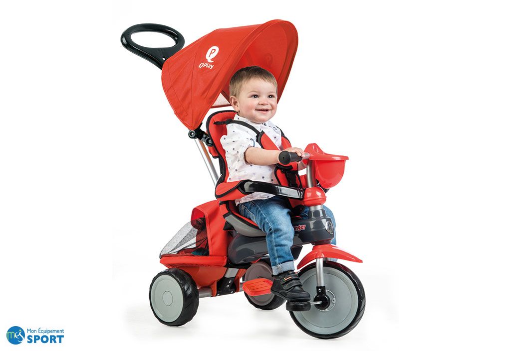 Tricycle bébé évolutif Ranger avec capote (pls coloris) - QPlay