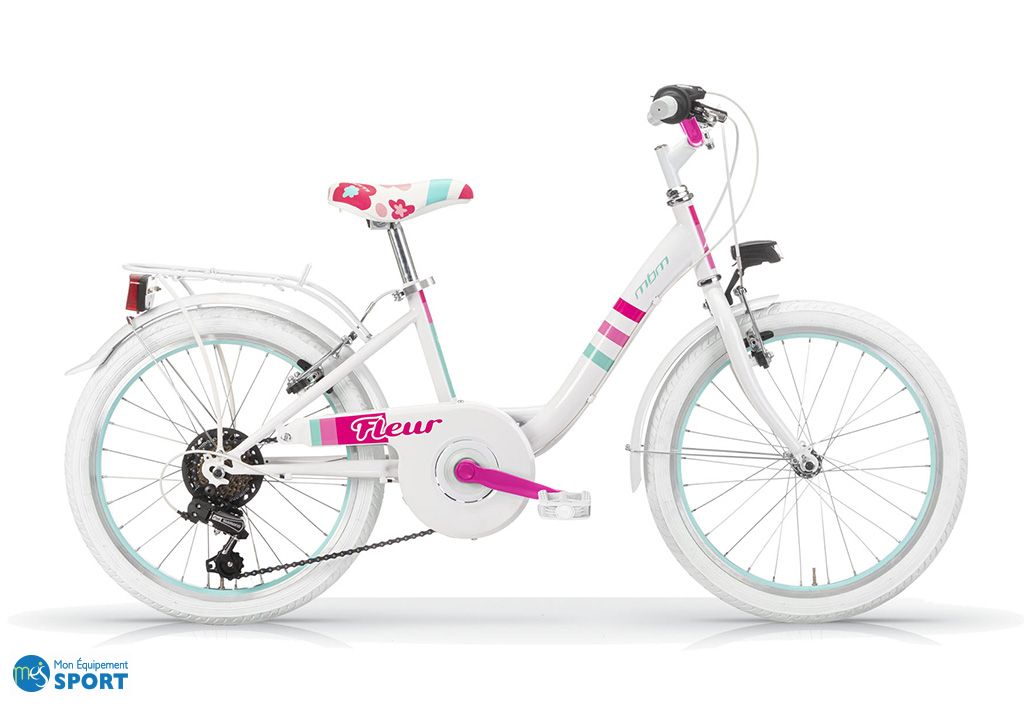 Vélo de ville fille 24 pouces Fleur 6 vitesses - MBM