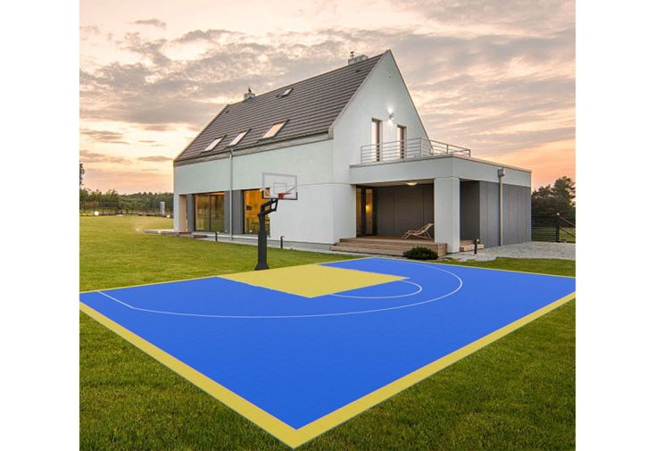 Demi-terrain de basket extérieur – 11 x 15 m