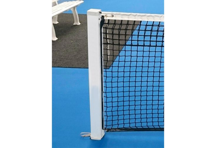 Paire de poteaux de tennis carrés en aluminium blanc – 80 x 80 mm