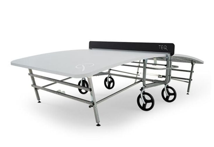 Table de teqball pliable en acier et polyester grise - Lite