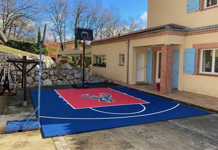 Demi-terrain de basket extérieur – 6 x 6 m