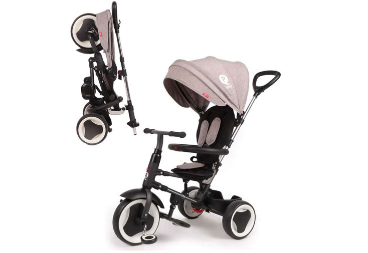 Tricycle bébé pliant QPlay Rito avec capote (pls coloris)