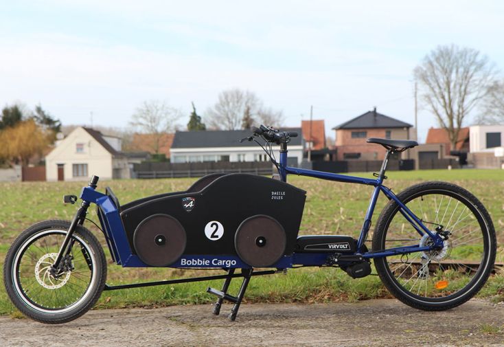 Vélo cargo à assistance électrique E-Jumbo Family - 260 x 60 x 100 cm