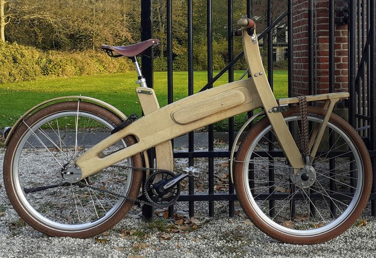 Vélo électrique en bois chêne massif 26 pouces