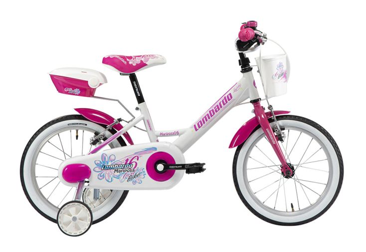 Vélo fille 16 pouces Mariposa avec stabilisateurs