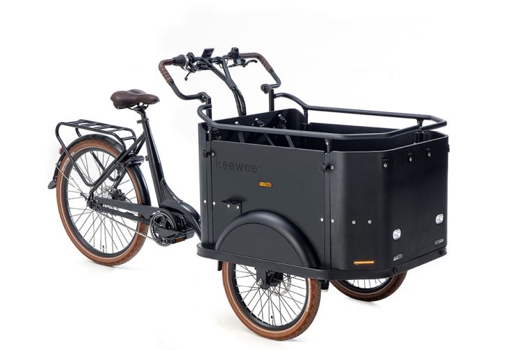 Vélo cargo électrique en aluminium Keewee – 36 V / 12,5 Ah