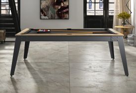 Billard Transformable en Table Steel Anthracite et Chêne Sablé