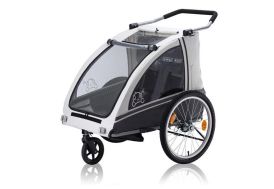 Chariot 2 en 1 pour enfant jogging velo