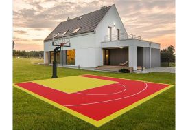 Demi-terrain de basket extérieur de 8 x 9 m