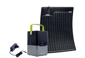Station solaire avec panneau semi-rigide