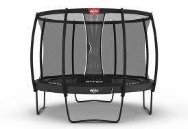 Trampoline rond gris Ø 330 cm avec filet de protection