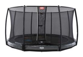 Trampoline enterré avec filet de protection