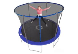 Trampoline bleu de dimensions 366x276 cm 