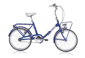 Vélo pliant bleu 20 pouces monovitesse cadre en acier MBM Angela