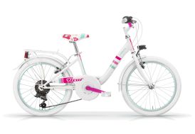 Vélo de ville Fleur 20 pouces 6 vitesses Shimano - Blanc
