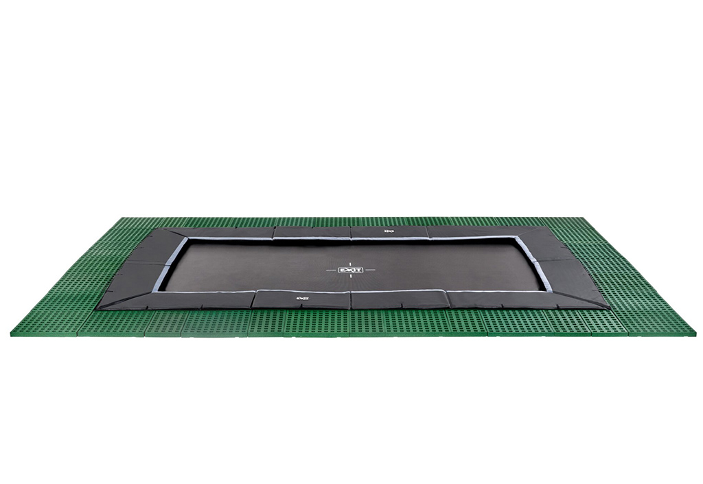 Trampoline enterré rectangulaire Dynamic avec dalles de sécurité Freezone
