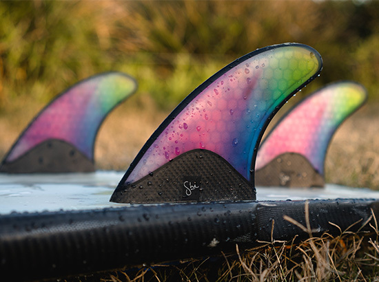 Dérives d'une planche de surf.