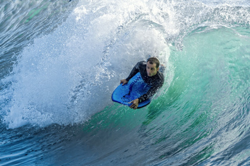 Bodyboarding.