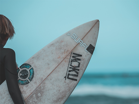 Nose d'une planche de surf.